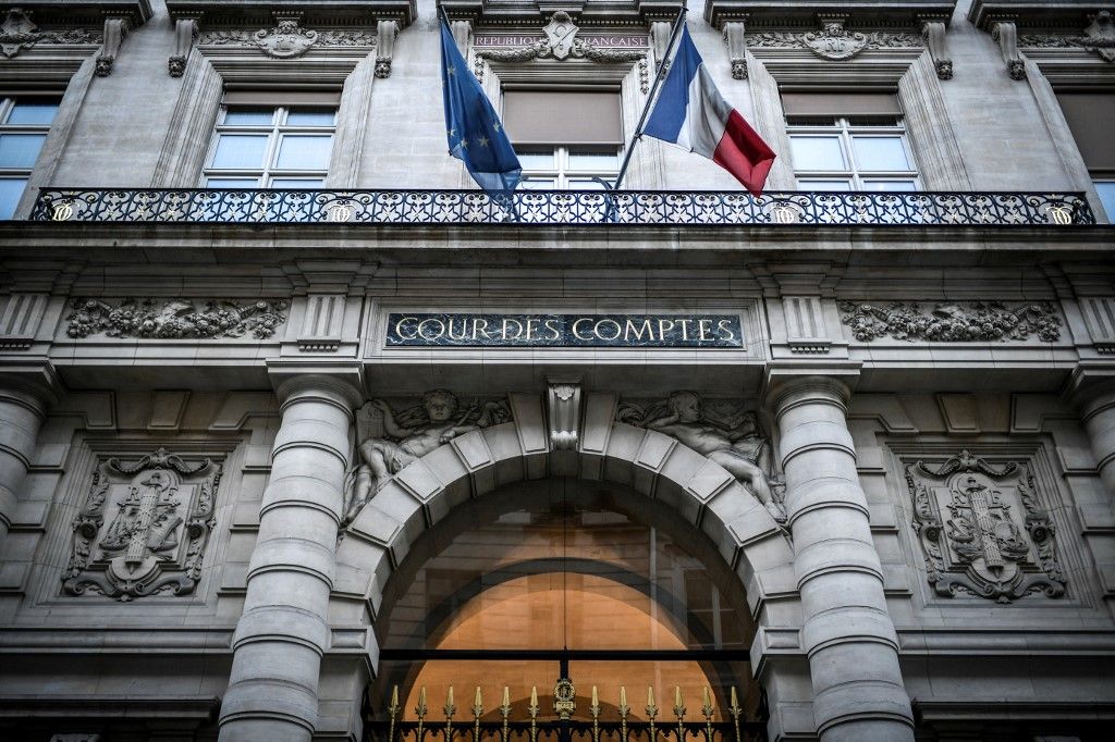 This photograph taken in Paris on February 16, 2022 shows the facade of the Court of Auditors (Cour des Comptes). (Photo by STEPHANE DE SAKUTIN / AFP) RRF