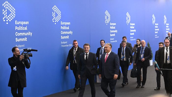 Az Európai Politikai Közösség (EPC) budapesti tanácskozása a Puskás Arénában 2024. november 7-én.