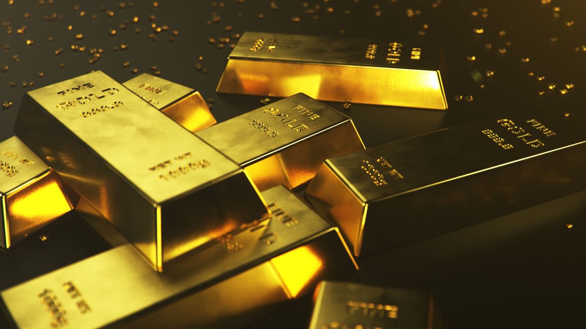 3D illustration close-up Gold Bars, weight of Gold Bars 1000 grams Concept of wealth and reserve. Concept of success in business and finance