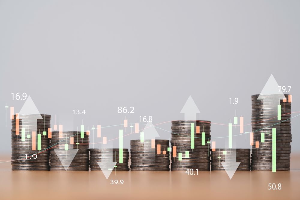 Virtual,Up,And,Down,Arrow,And,Stock,Market,Graph,With, eszkaláció, tőzsde, nyugat, 