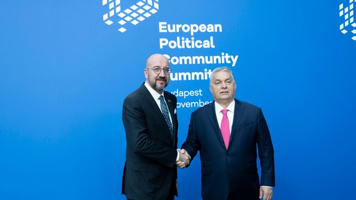 Az Európai Politikai Közösség (EPC) budapesti tanácskozása a Puskás Arénában 2024. november 7-én.