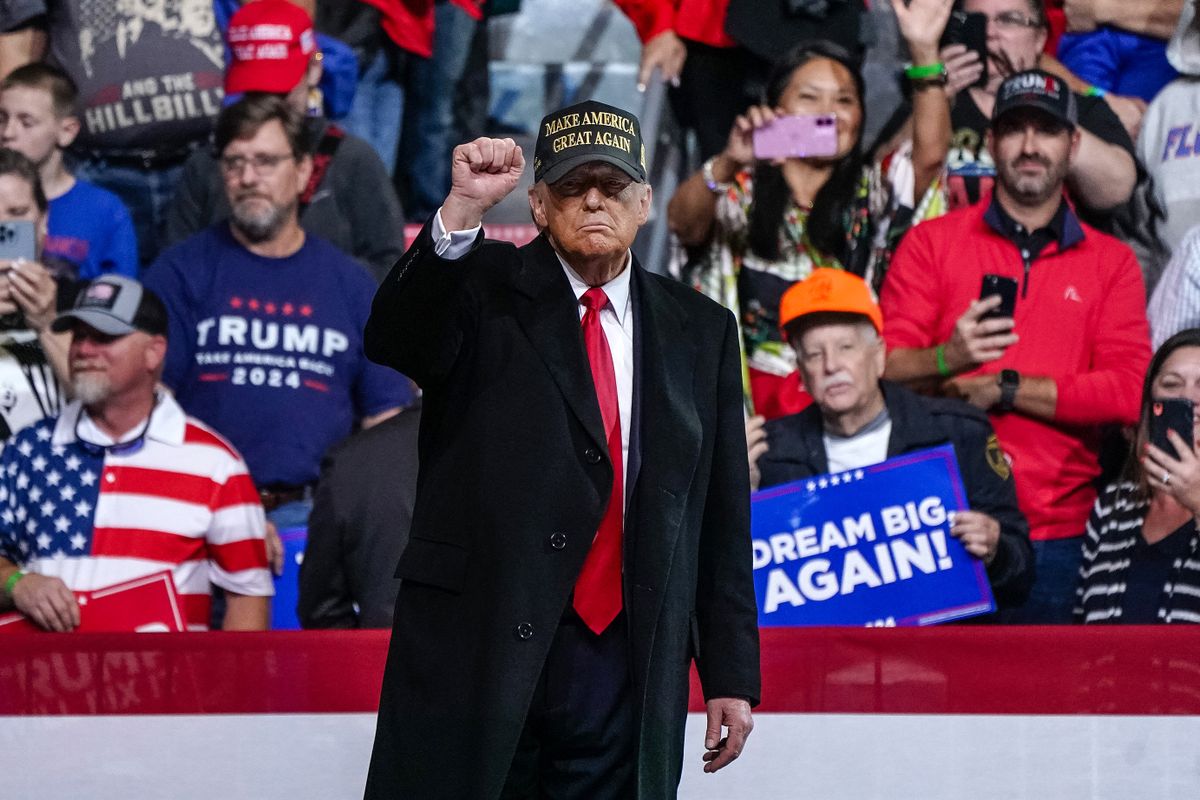 amerikai elnökválasztás Republican presidential candidate Donald Trump holds campaign rally