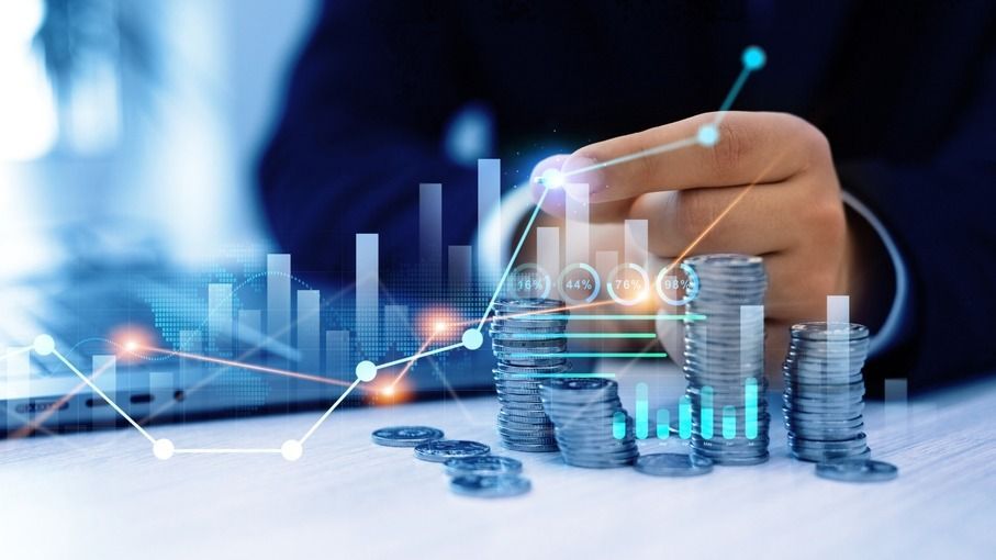 Money,Business,Financial,Graph,Diagram,Of,Coin.,Financial,Growth,Data