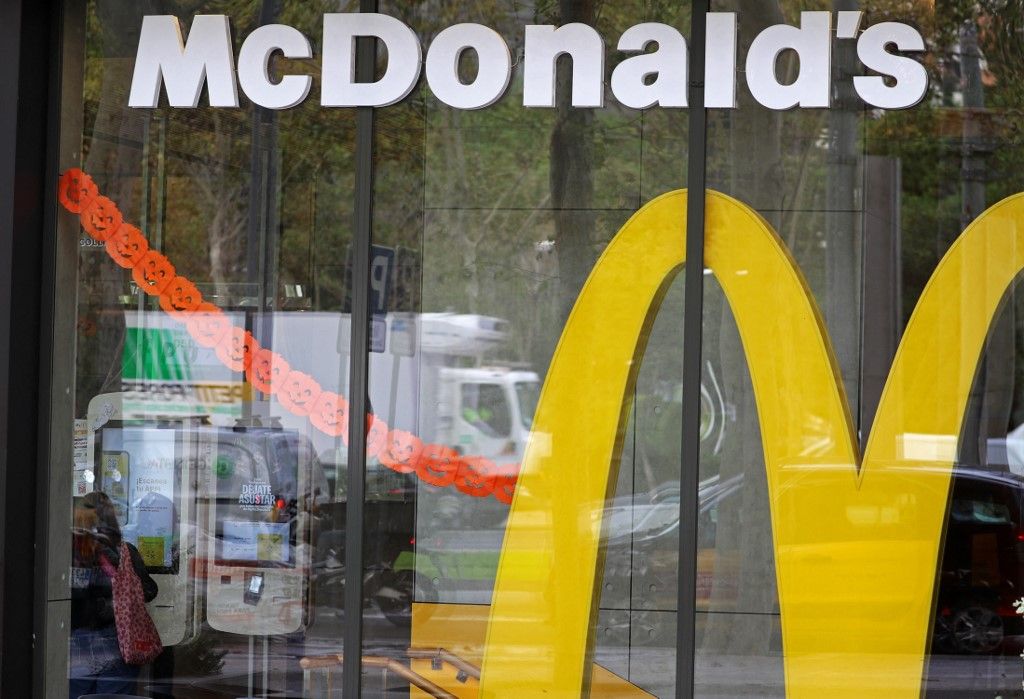 McDonald's branch with Halloween decorations in Barcelona