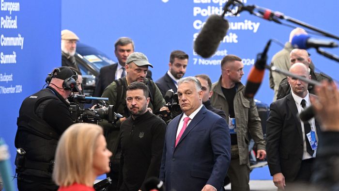 Az Európai Politikai Közösség (EPC) budapesti tanácskozása a Puskás Arénában 2024. november 7-én.