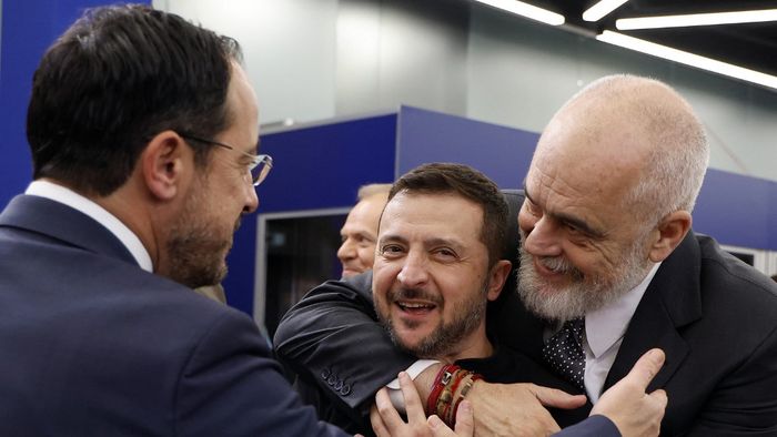 Az Európai Politikai Közösség (EPC) budapesti tanácskozása a Puskás Arénában 2024. november 7-én.