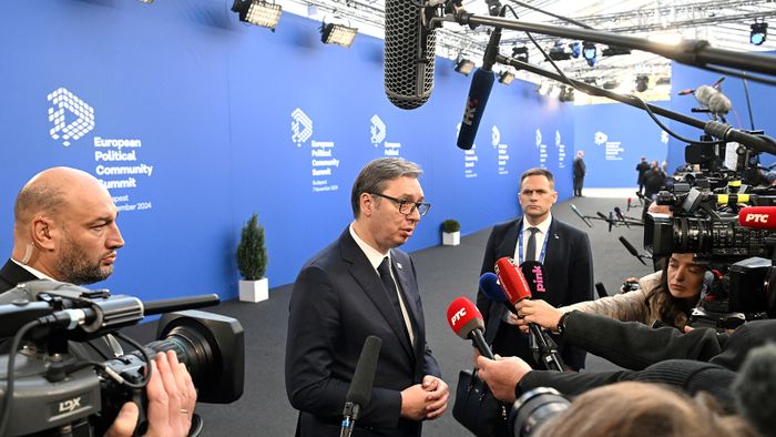 Az Európai Politikai Közösség (EPC) budapesti tanácskozása a Puskás Arénában 2024. november 7-én.