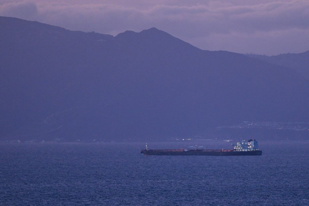 An oil tanker docked off shore in the Pacific Ocean along the Los Angeles area coastline in the Santa Monica Bay as seen from Palos Verdes Estates, California on March 6, 2023. The United States wants to see a hike in oil production, including from OPEC countries, said a senior State Department official Monday. (Photo by Patrick T. Fallon / AFP)