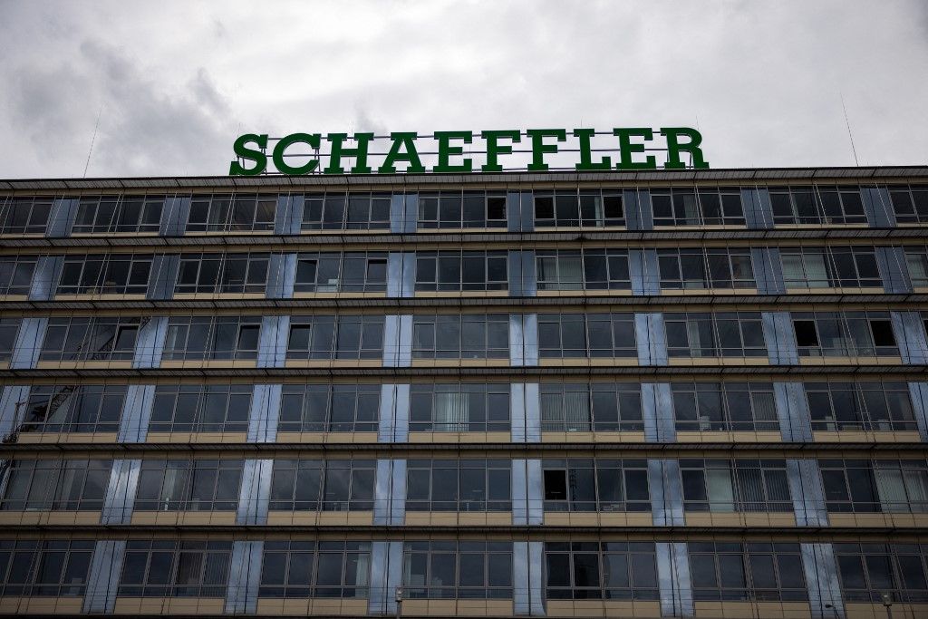 Schaeffler headquarters in Herzogenaurach
03 July 2024, Bavaria, Herzogenaurach: The lettering "Schaeffler" on the roof of a building at the headquarters of the automotive and industrial supplier. Photo: Christian Charisius/dpa (Photo by CHRISTIAN CHARISIUS / DPA / dpa Picture-Alliance via AFP)