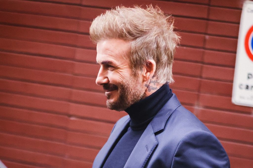 Hugo Boss 
David Beckham Celebrity Sightings During The Milan Women's Fashion Week Spring/Summer 2025 In Milan