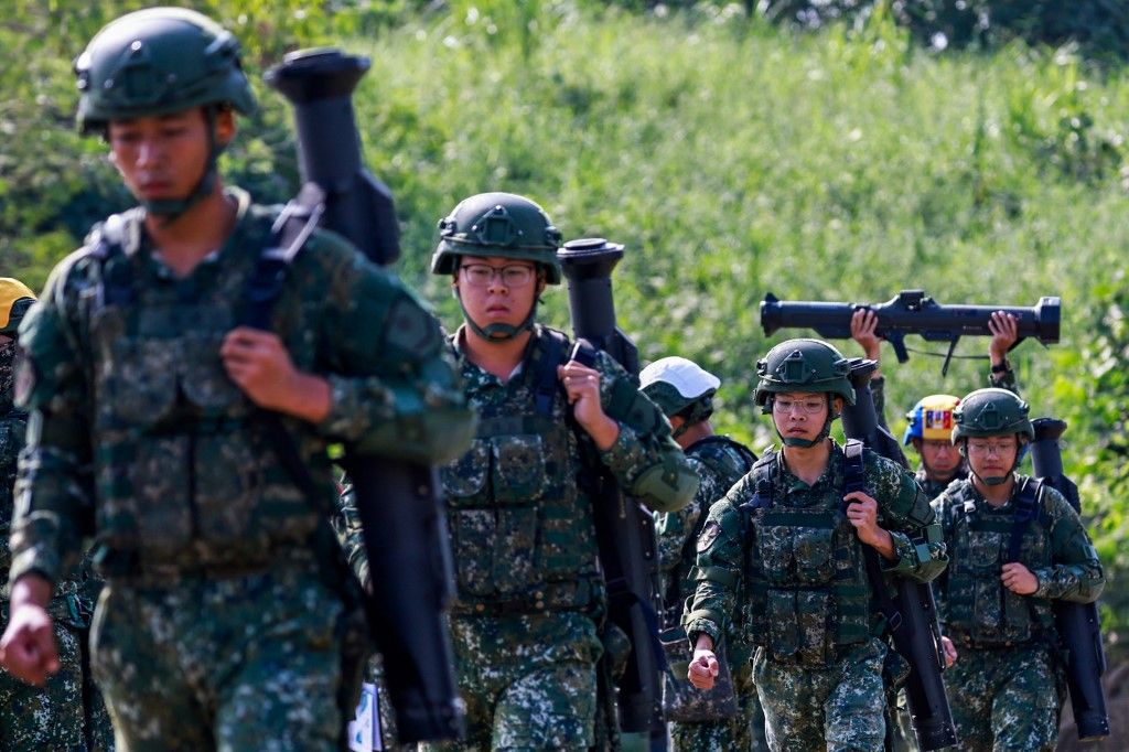 Live-fire exercise at a military base in Taiwan