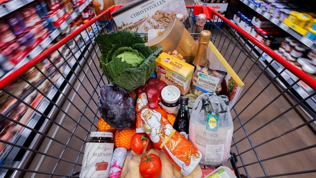 Christmas shopping in the supermarket