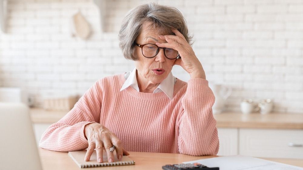 Stressed,Depressed,Desperate,Caucasian,Old,Elderly,Senior,Woman,Grandmother,In