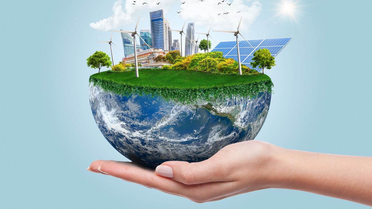 Planet,Earth,With,Clean,Modern,City,Relying,On,Renewable,Resources,Villamosenergia