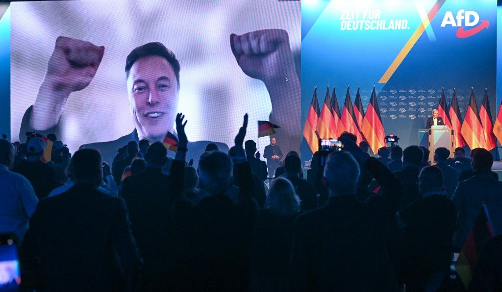 Musk AfD election campaign - Halle (Saale)