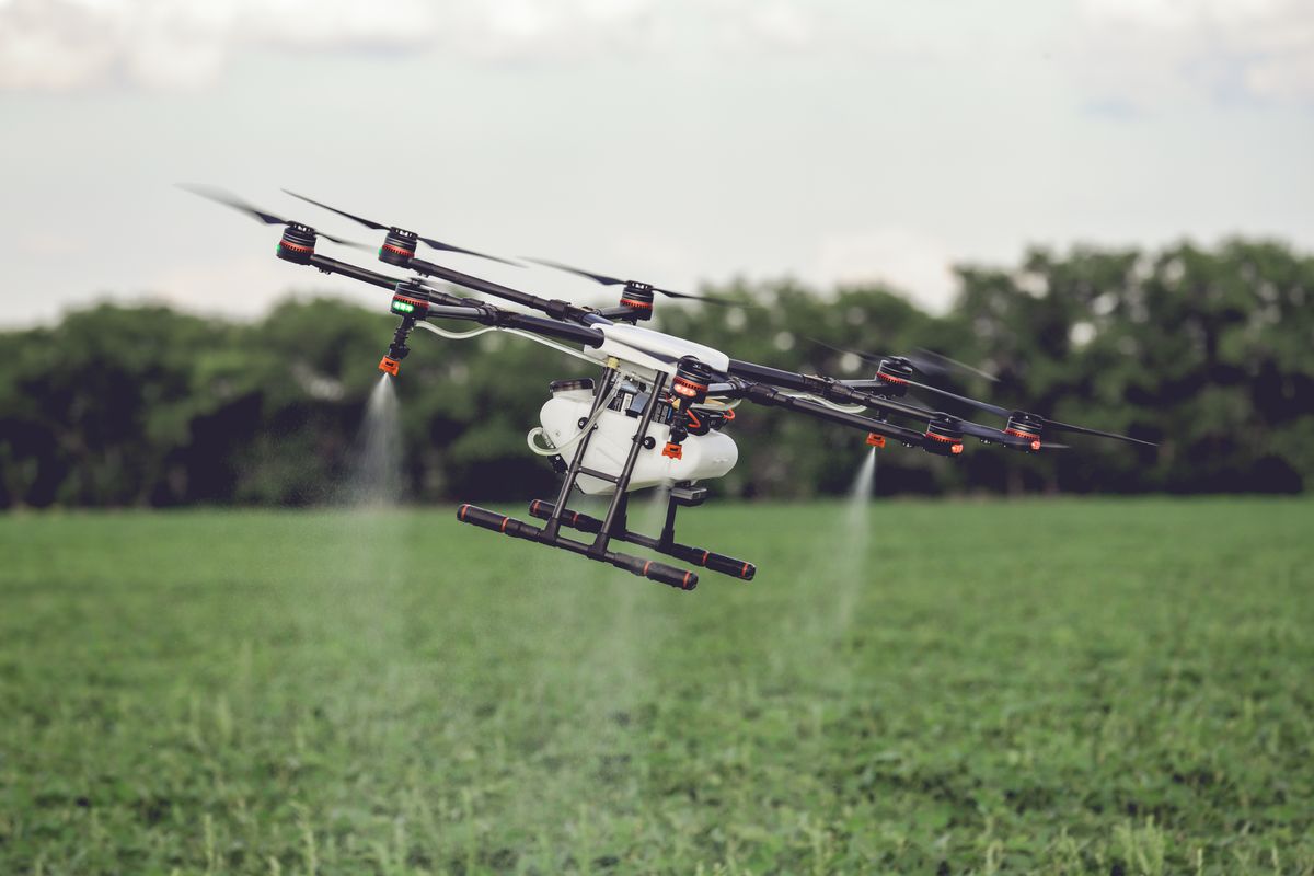 Agriculture,Drone,Fly,To,Sprayed,Fertilizer,On,The,Rice,Fields., PREGA