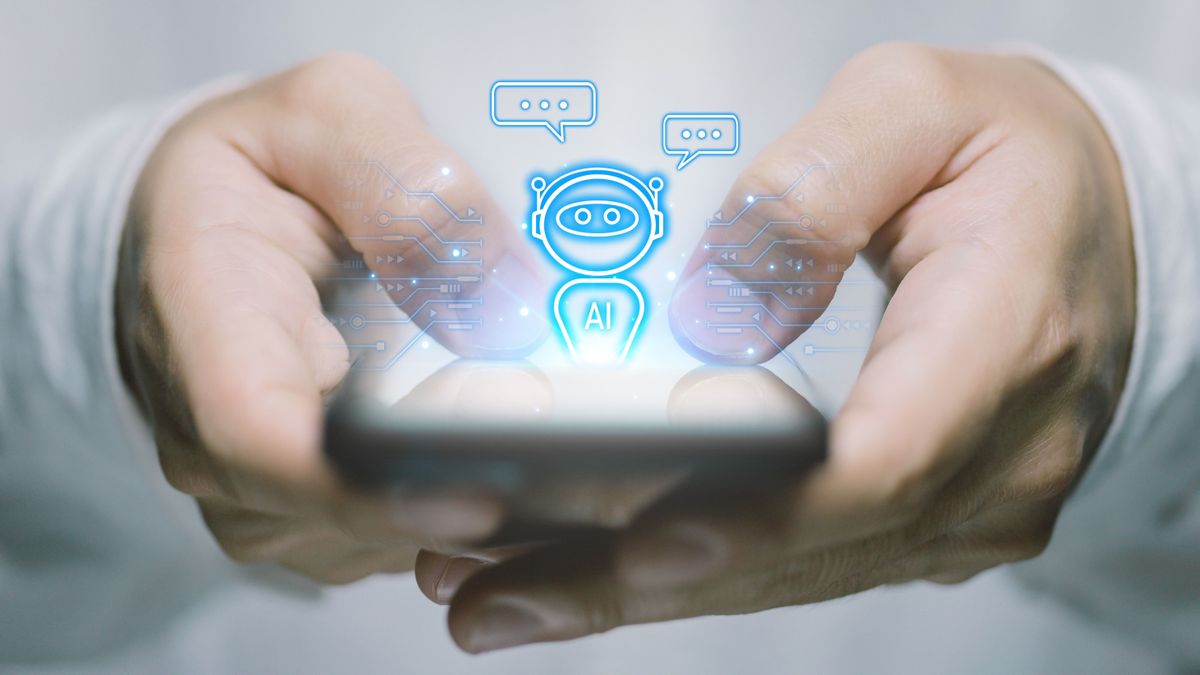 Businessman,Showing,Graphics,Ai,Chat,Application,,A,Digital,Chatbot,Assistant.