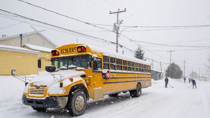 Canada quebec province manawan atikamekw indian reserve school bus