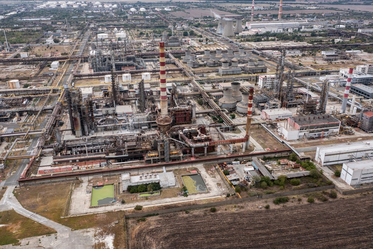 Aerial,View,To,A,Oil,Refinery,Lukoil,Near,To,Burgas,