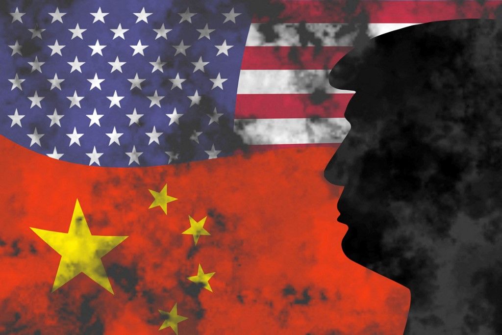 Symbolic photo China vs. United States Trump Kína