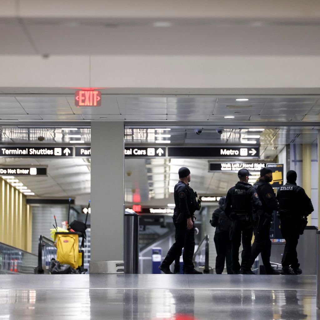 Police special response officers sat Ronald Reagan National Airport.