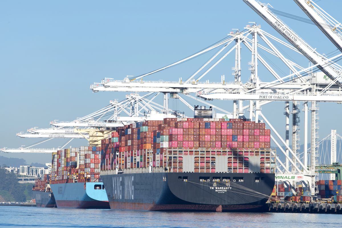Oakland,,Ca,-,Feb,28,,2024:,Multiple,Cargo,Ships,Docked, Donald Trump