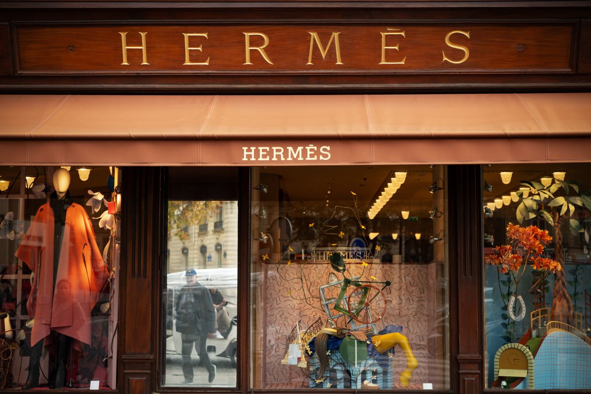 An Hermes luxury boutique in Paris