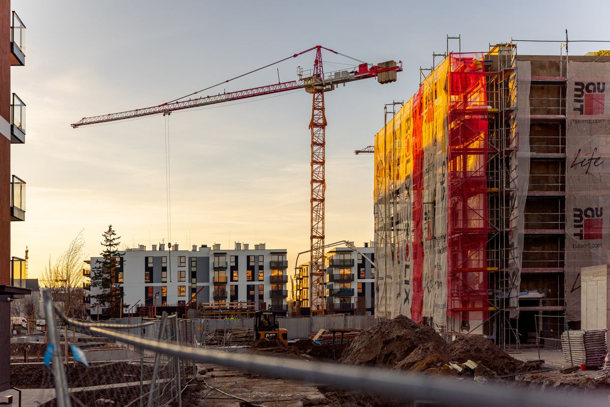 Warsaw,,January,20,,2024:,Construction,Site,Of,Residential,Apartment,Buildings
