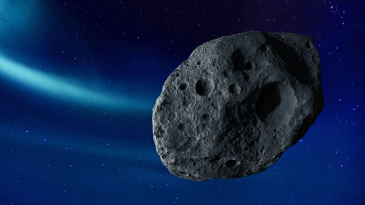 Asteroid in deep space, illustration nasa