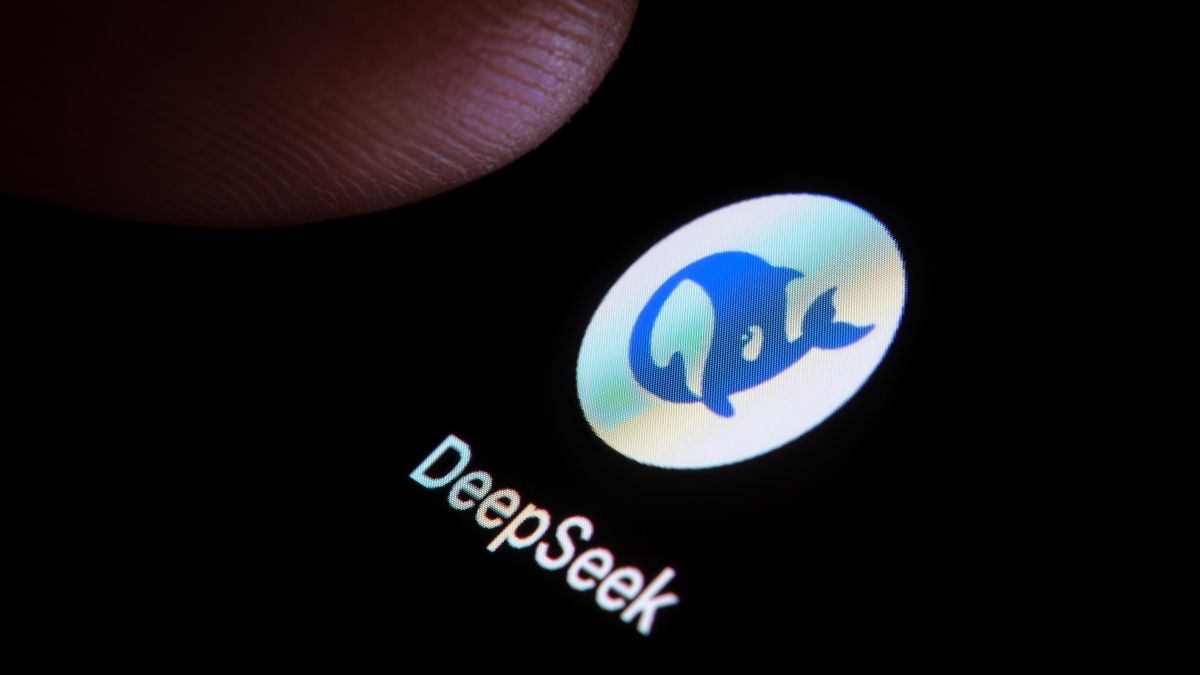 Deepseek,Ai,App,Seen,On,The,Smartphone,And,Finger,Is