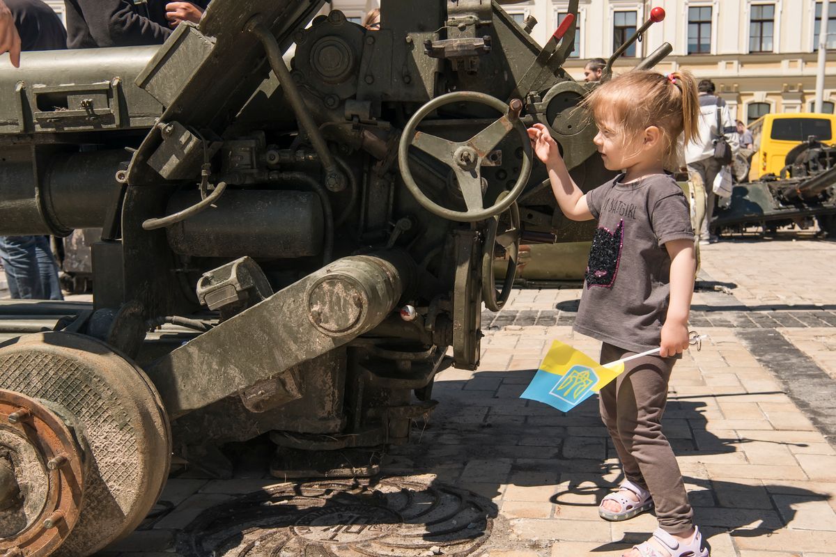 Destroyed Russian Armored Kamaz Typhoon Displayed In Downtown Kyiv