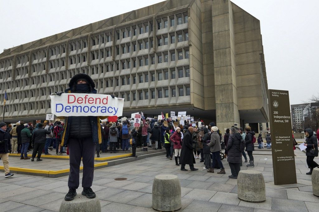 Federal Workers Protest Outside HHS