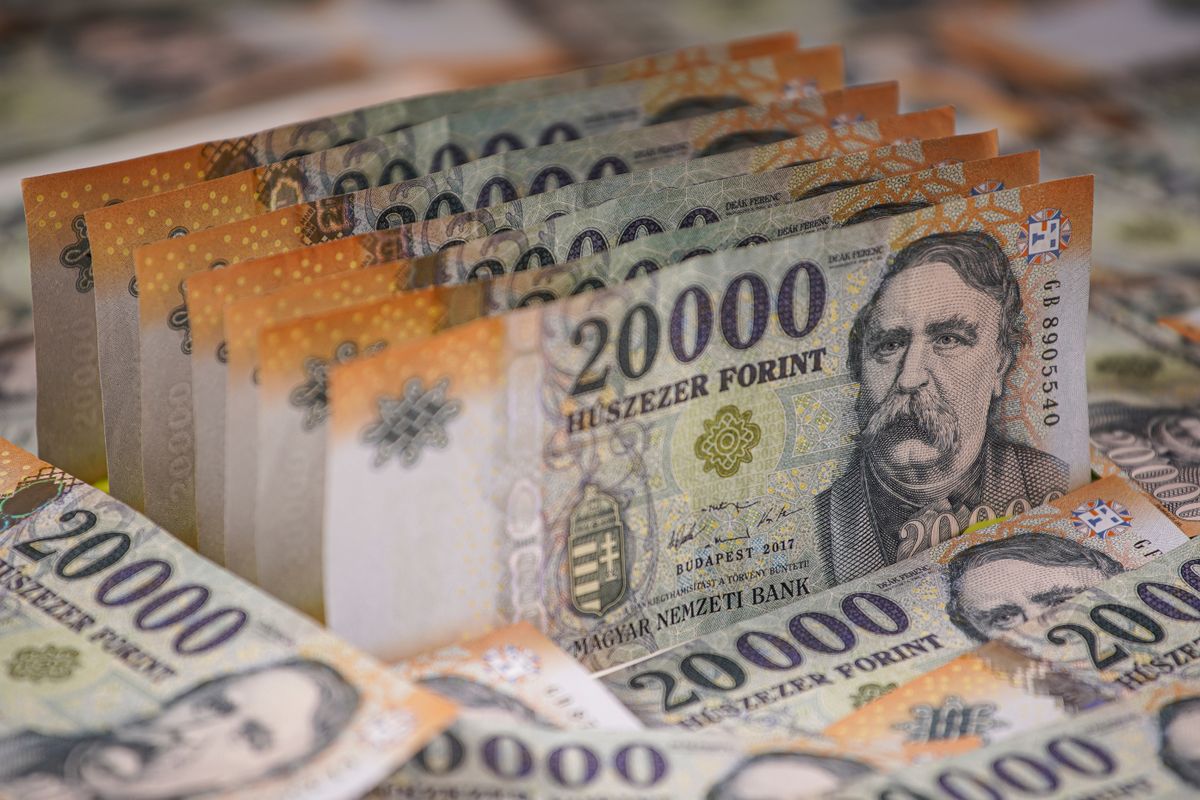 forint 20000,Forint,Banknote,Stacks,As,Background,(hungarian,Forint),Deak,Ferenc. Start Garancia beruházás