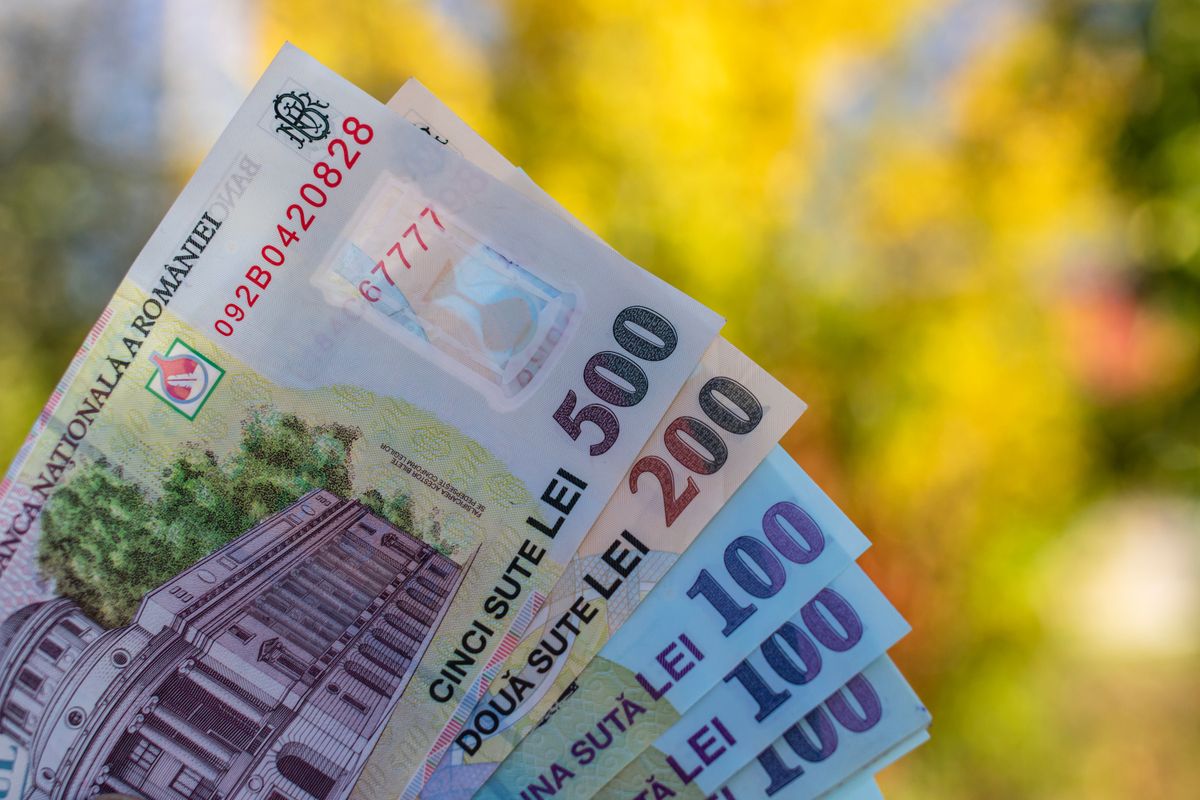 Romanian,Lei,Currency,Banknote.,Ron,Money,Currency, Románia, Lei, fizetőeszkösz, papírpénz, pénz