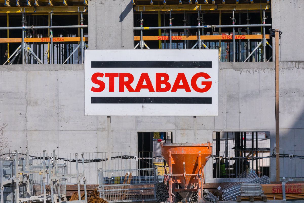 Warsaw,,Poland,-,March,2019:,Strabag,Company,Logo., Strabag ,Is