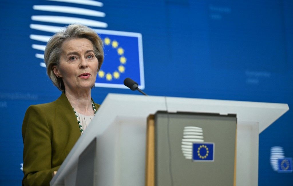 Antonio Costa - Ursula von der Leyen joint press meeting Ursula von der Leyen: szükséges az Egyesült Államokra kivetett vámok elhalasztása