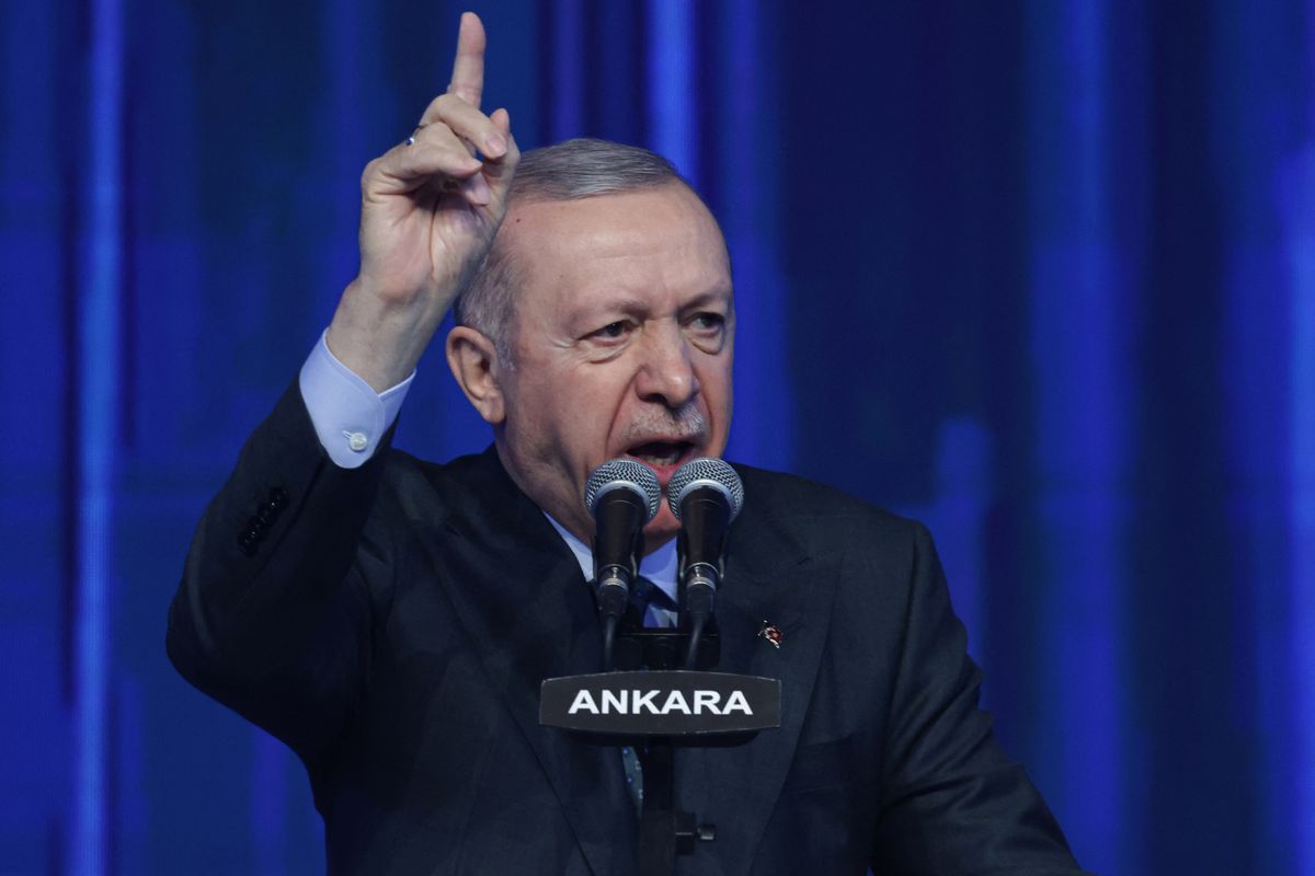 Recep Tayyip Erdogan török elnök Ankarában 2025. február 23-án