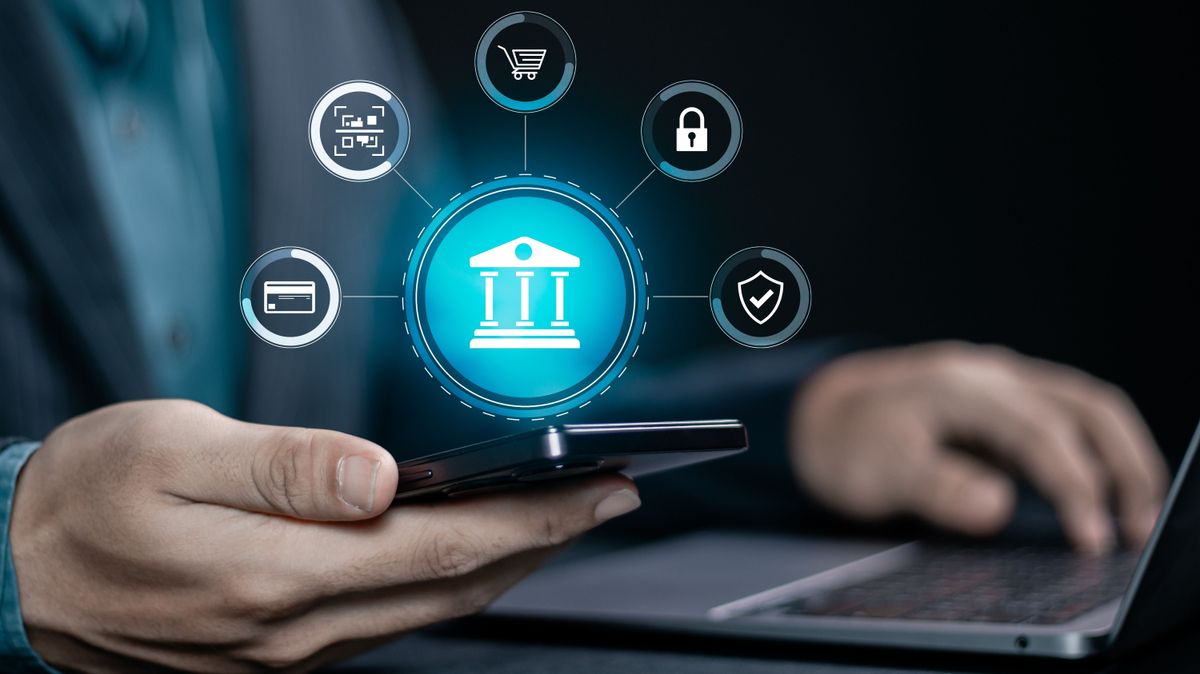 Online,Banking,Concept.,Network,Connection,With,Online,Banking,Application,On, bank, bankszámla