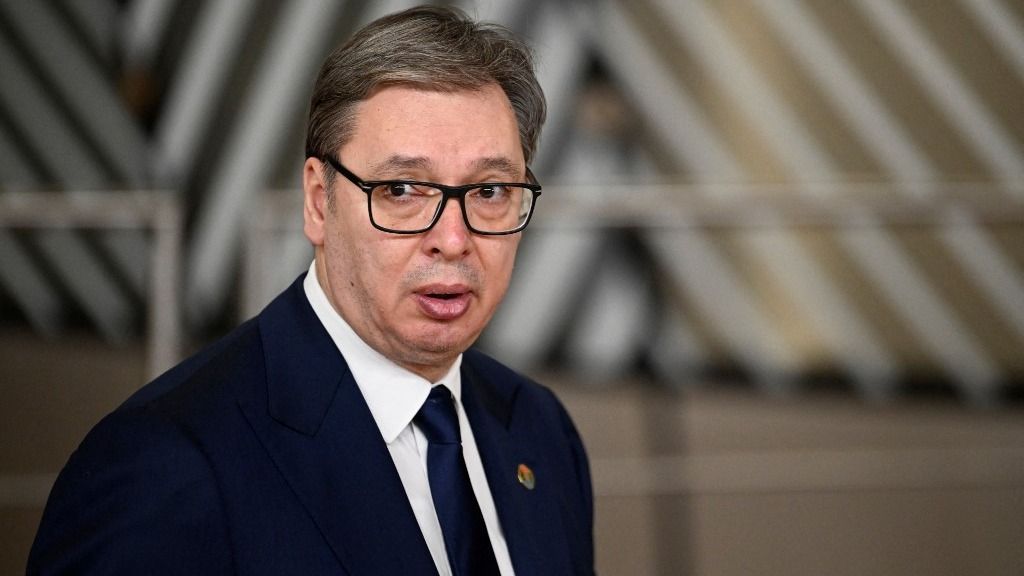 Alekszandar Vucsics szerb elnök (Fotó: AFP)