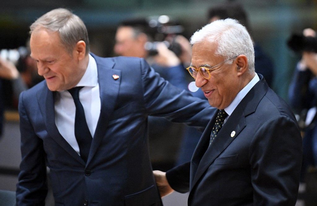 Antonio Costa, az Európai Tanács elnöke és Donald Tusk lengyel miniszterelnök részt vesz az „Ukrajnával és a védelemmel foglalkozó rendkívüli csúcstalálkozón” Brüsszelben Lengyelország
