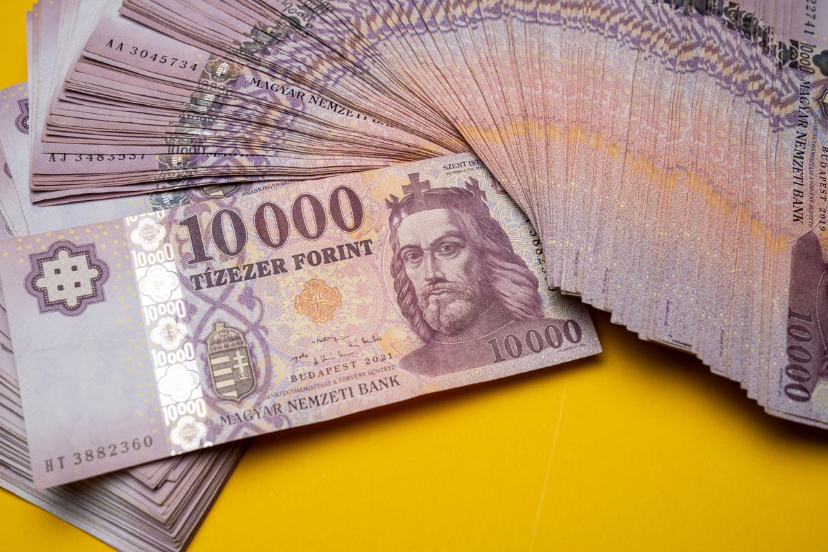 Hungarian,Large-denomination,Banknotes,,(forint),Paper,Money,,Huf,10,000,Banknotes,Spread