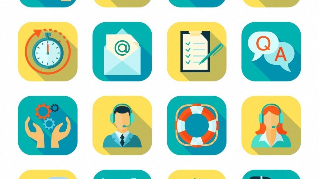 Customer relationship icons, illustration díj 
