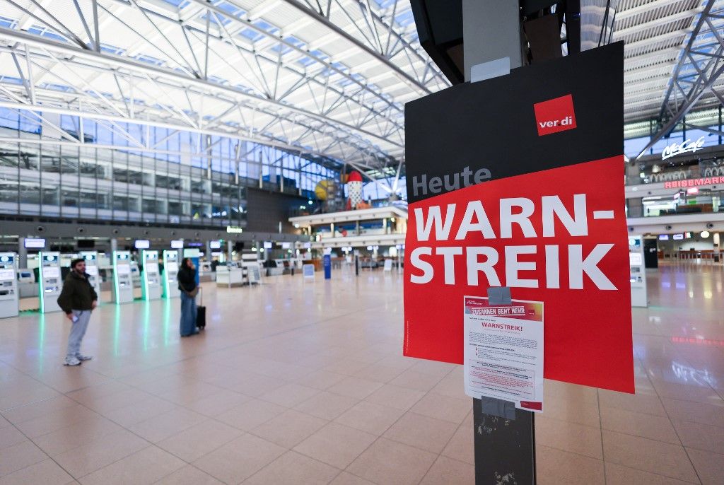 Verdi warning strike at Hamburg Airport, sztrájk