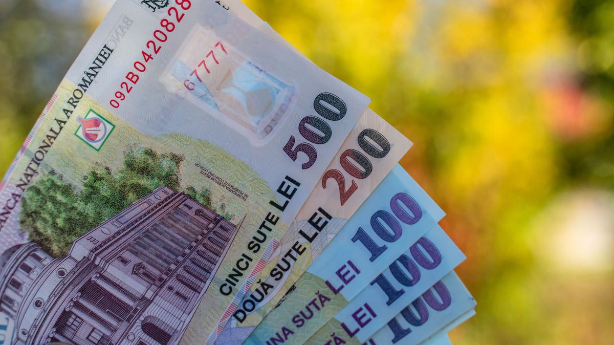 Romanian,Lei,Currency,Banknote.,Ron,Money,Currency, Románia, Lei, fizetőeszkösz, papírpénz, pénz