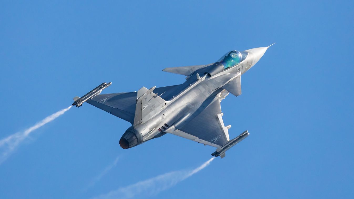 Ostrava,,Czech,Republic,-,September,16,,2023:,Hungarian,Air,Force, gripen e/f, jas 39 saab
