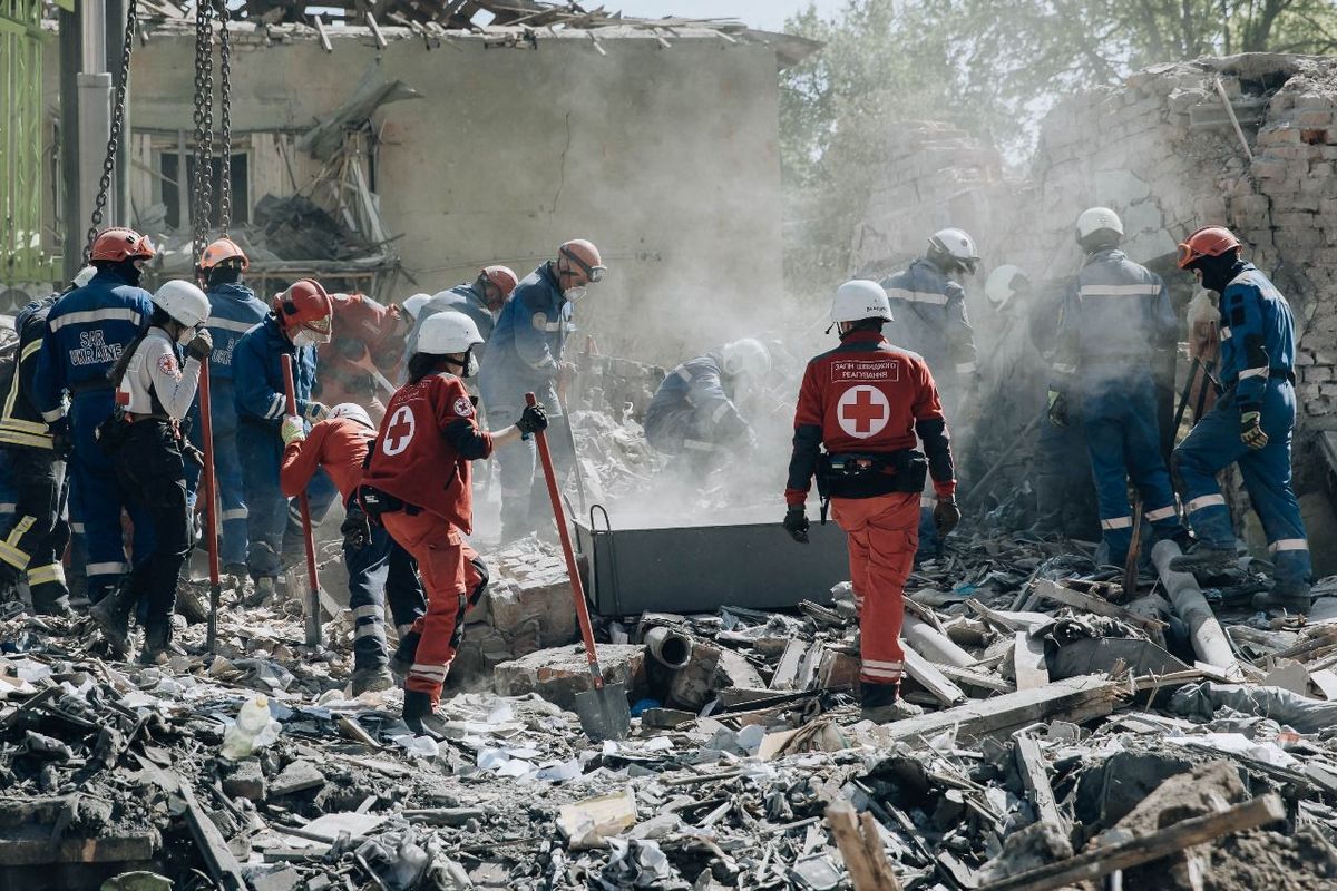 Russian attack on residential building in Kyiv
