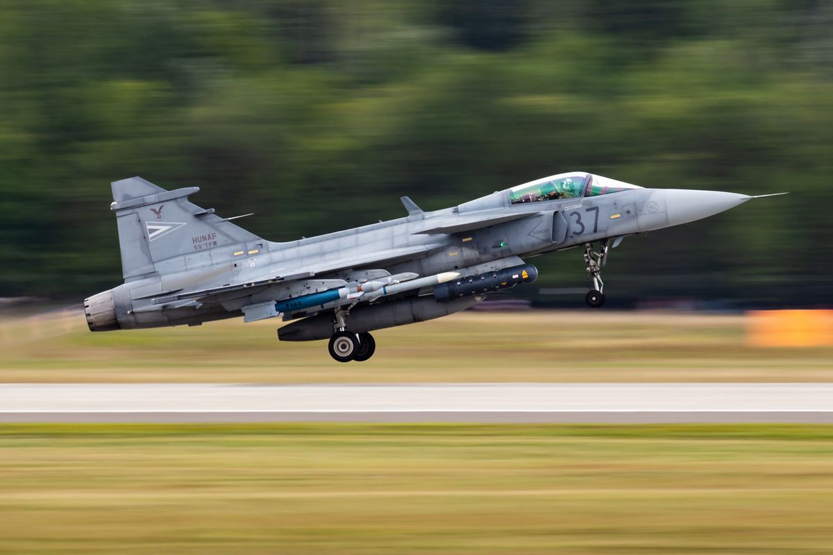 Gripeneket küldött a Magyar Honvédség Dániába Kecskemet,,Hungary,-,August,28,,2021:,Saab,Jas,39,Gripen
