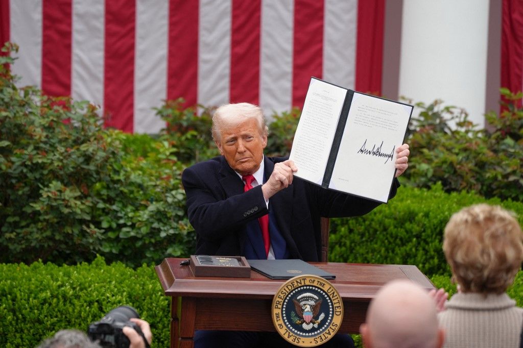 President Trump Holds ''Make America Wealthy Again Event'' In White House Rose Garden