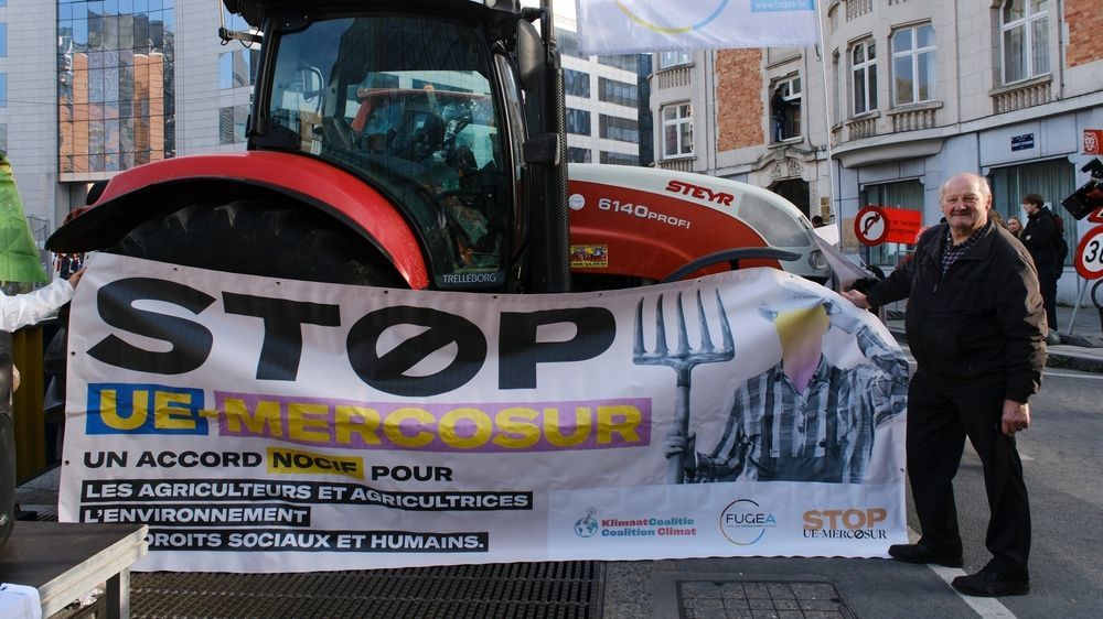 European,Farmers,Gather,To,Protest,Against,An,Eu-mercosur,Agreement,,Ahead