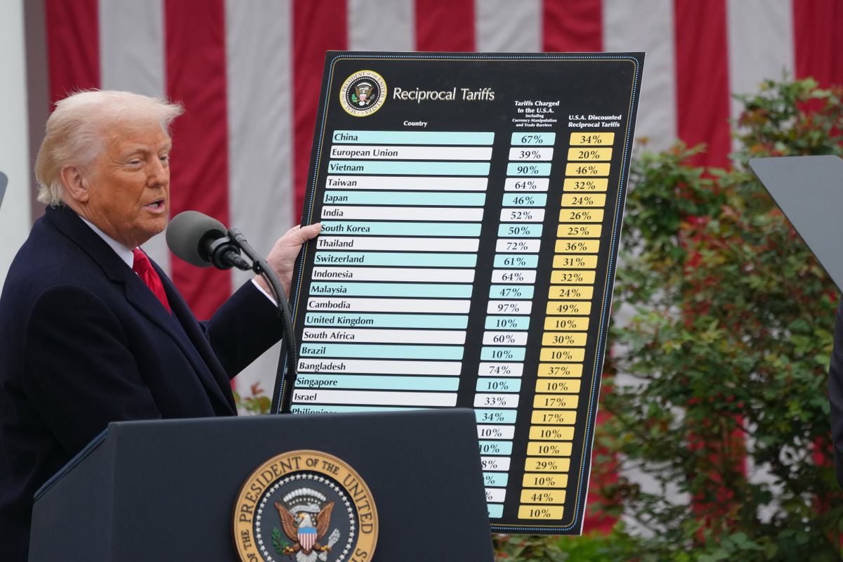 President Trump Holds ''Make America Wealthy Again Event'' In White House Rose Garden